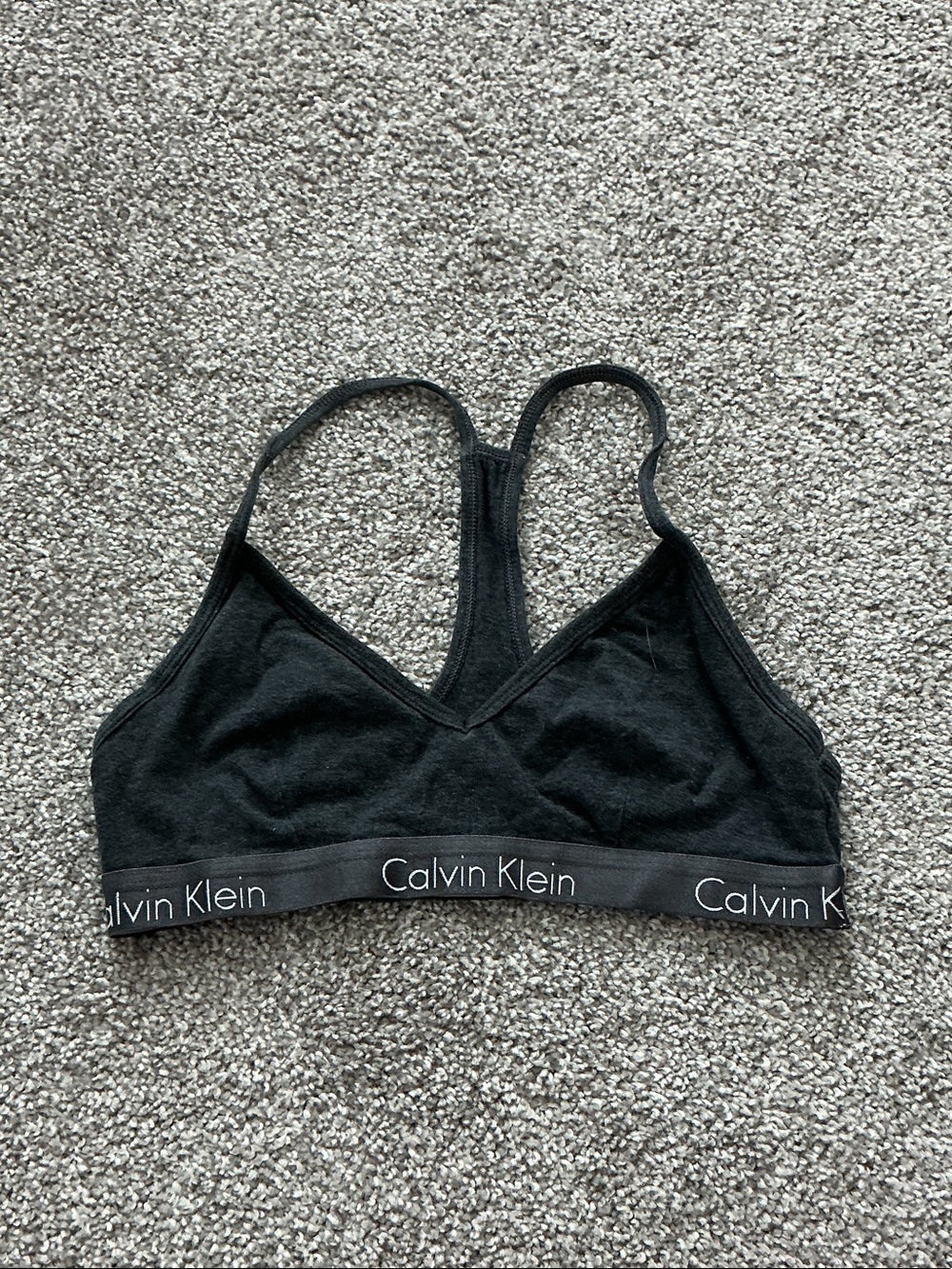 Calvin Klein Black Racerback Cotton Bralette